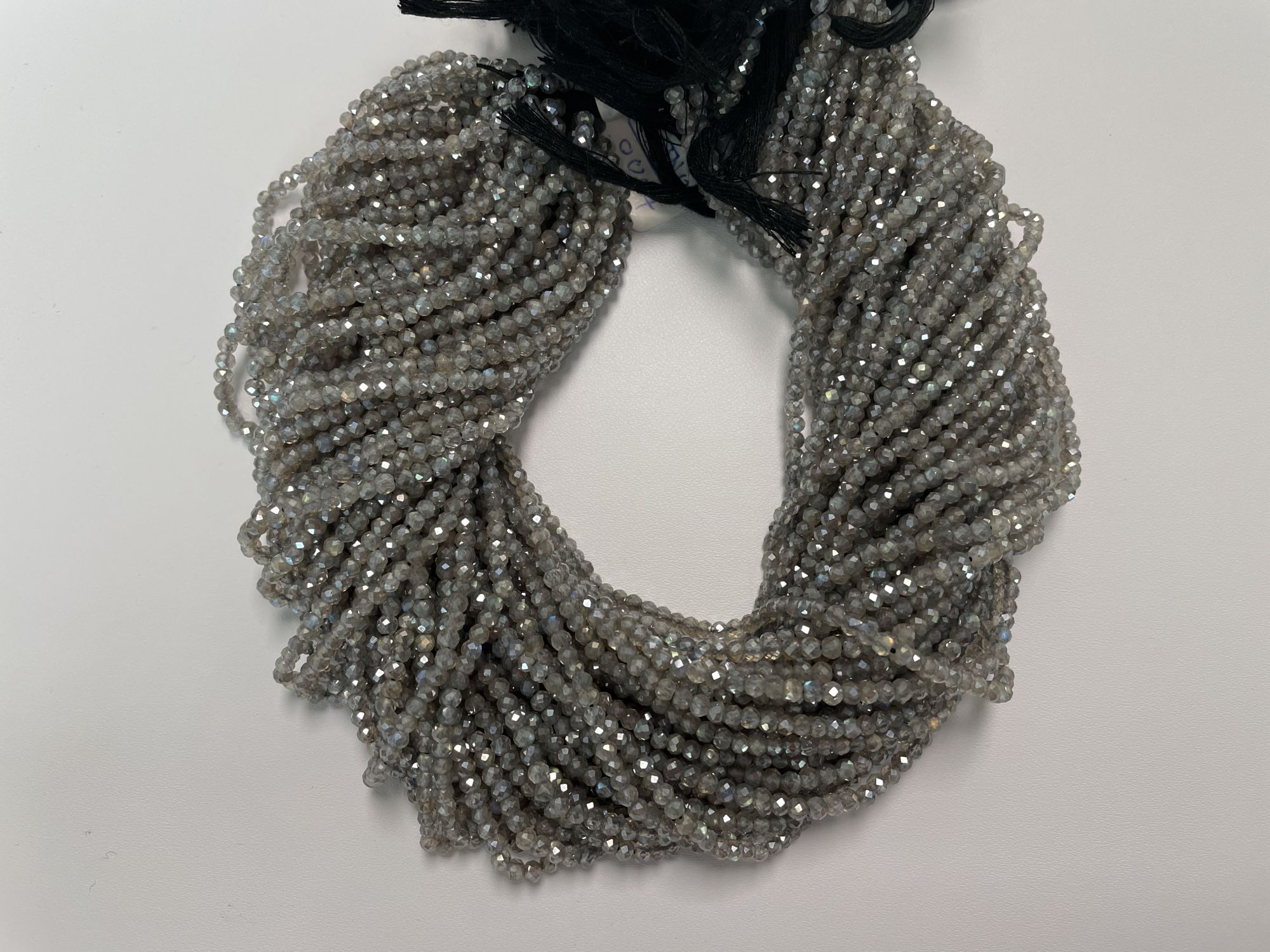 Coated Labradorite Rondelle Faceted