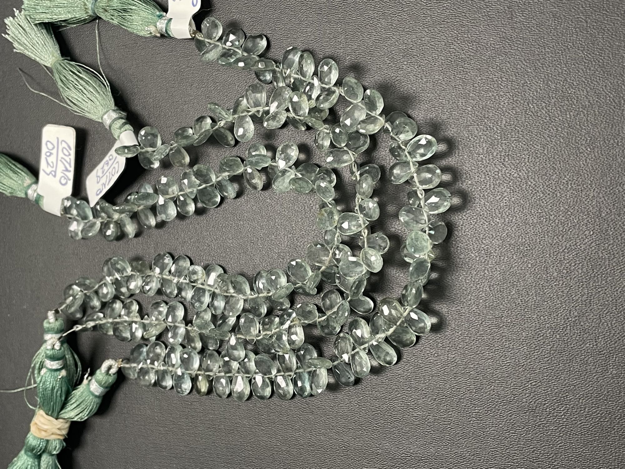 Moss Aquamarine Pear Faceted