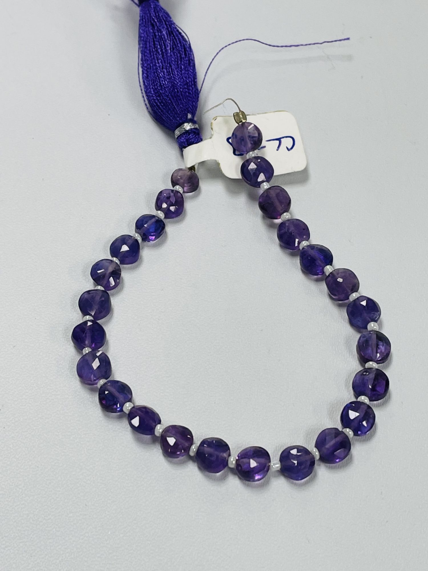 Purple Amethyst Coin Faceted