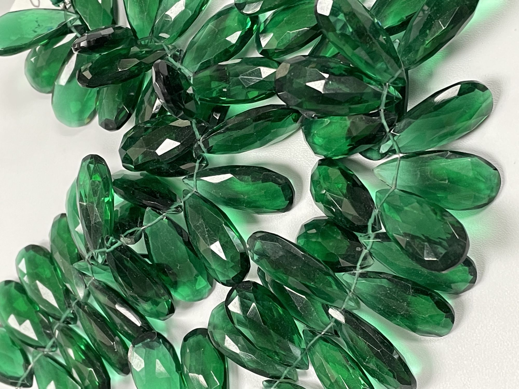 Green Hydro Quartz Long Pear Faceted