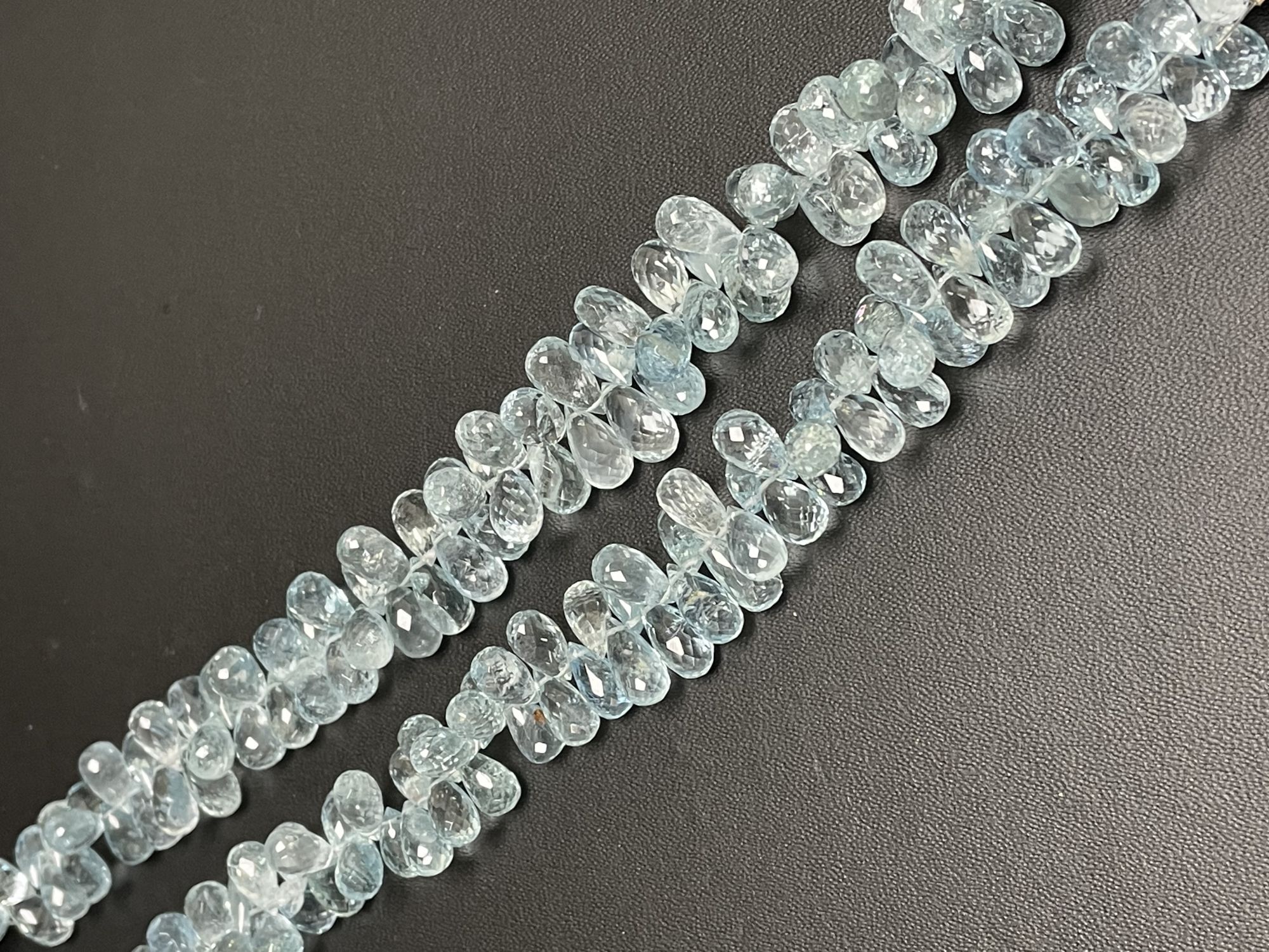 Aquamarine Drop Faceted