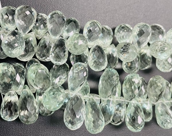 Green Amethyst Drops Faceted