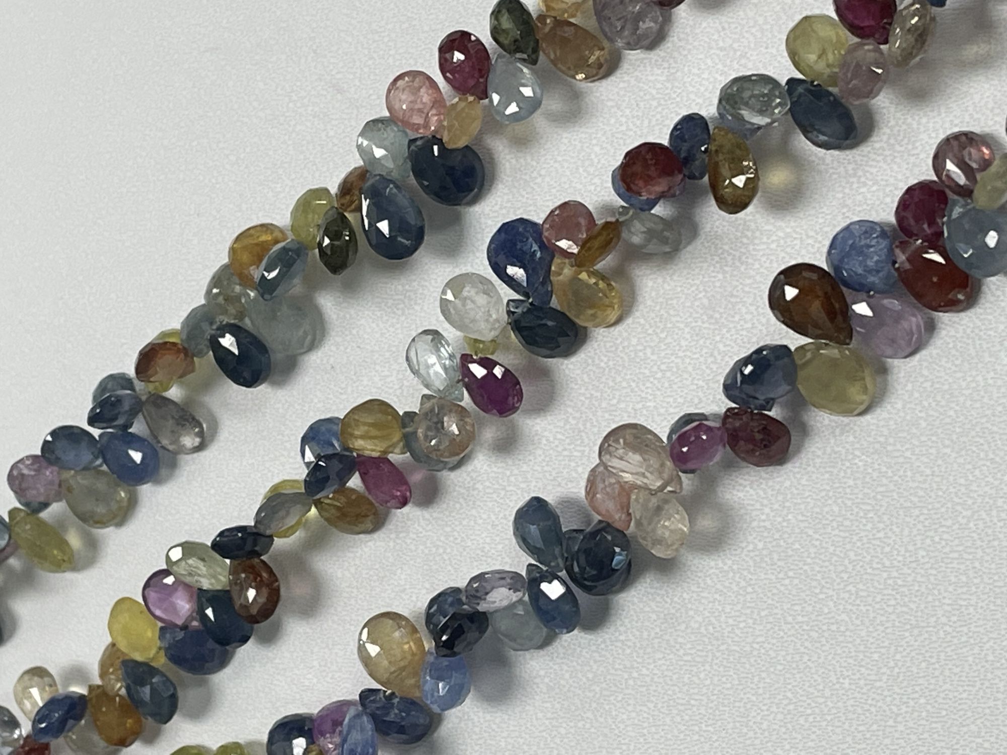 Multi Color Sapphire Pear Faceted