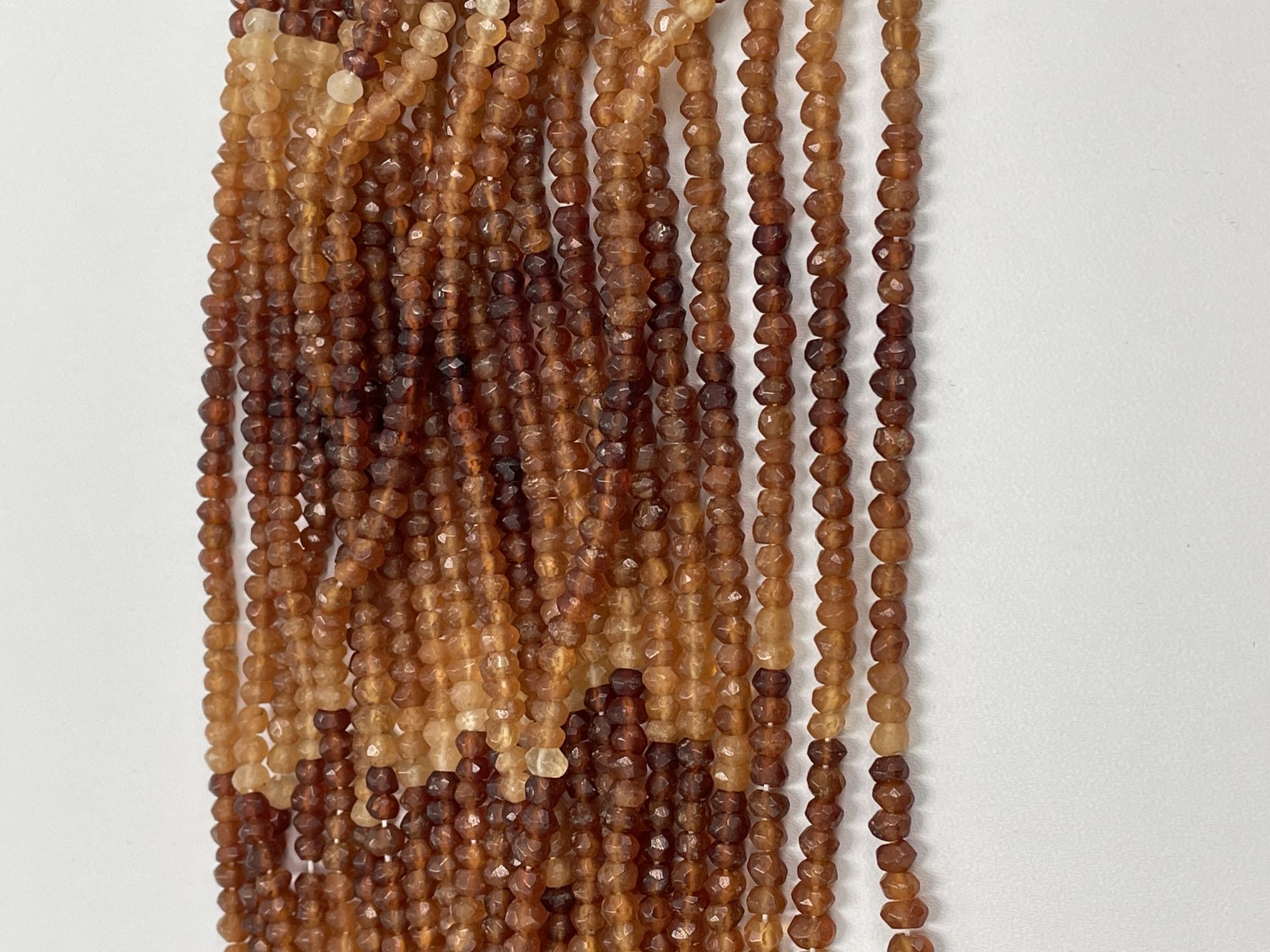 Shaded Hessonite Garnet Rondelle Faceted