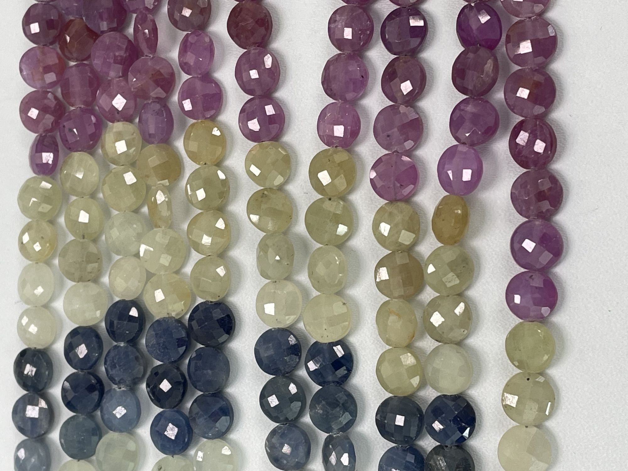 Multi Sapphire Coins Faceted