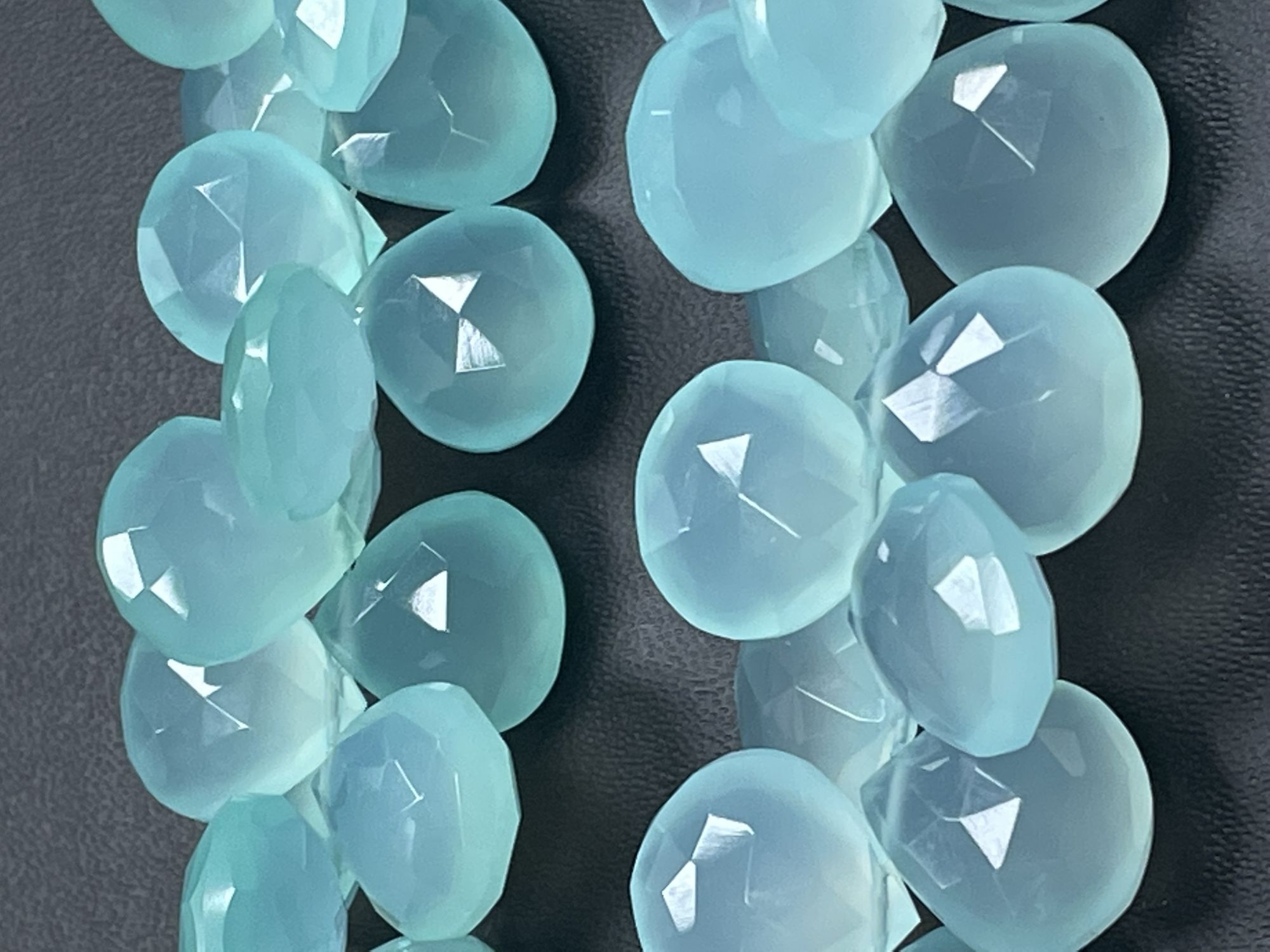 Aqua Chalcedony Heart Faceted