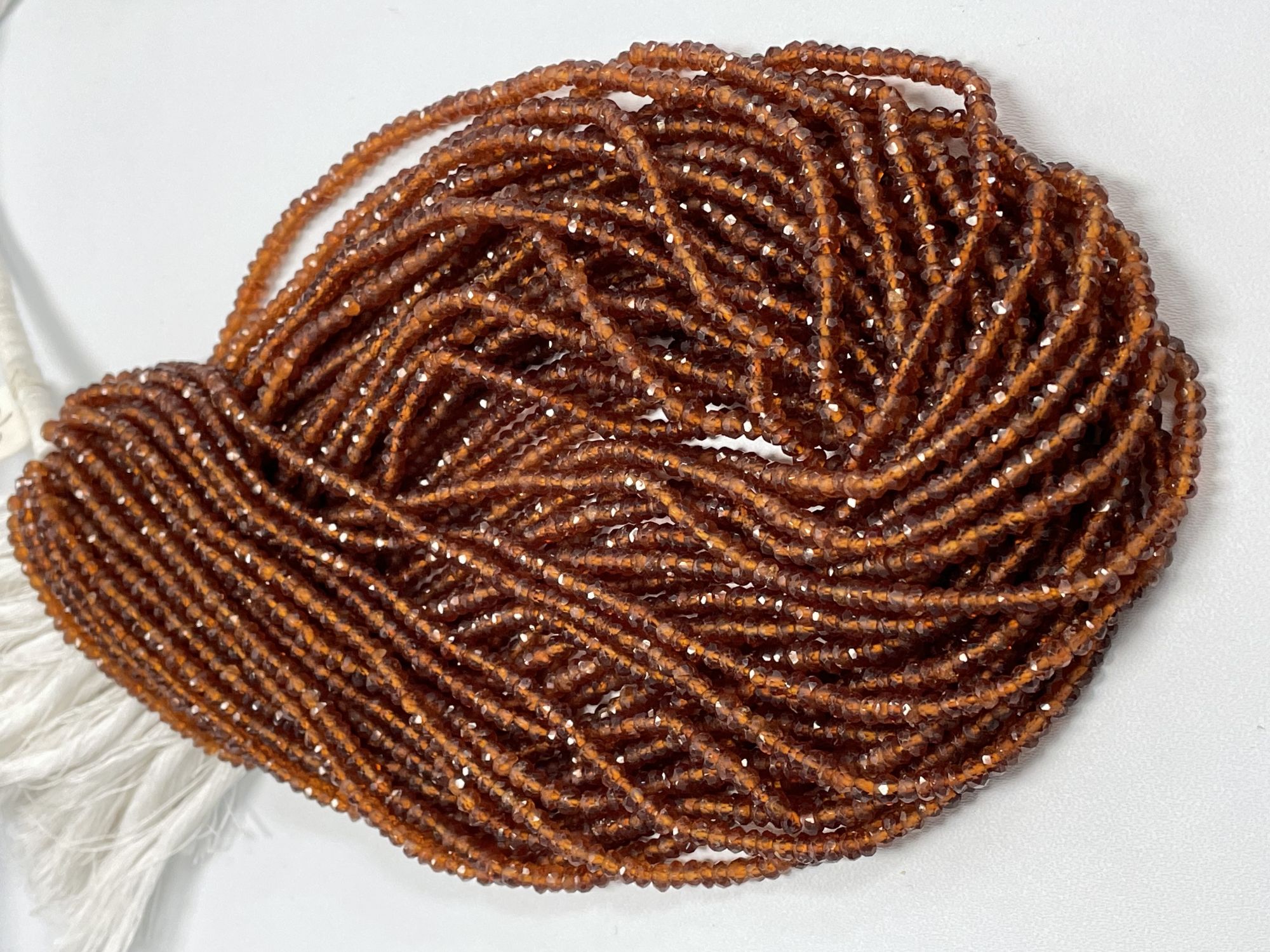 Hessonite Garnet Rondelle Faceted