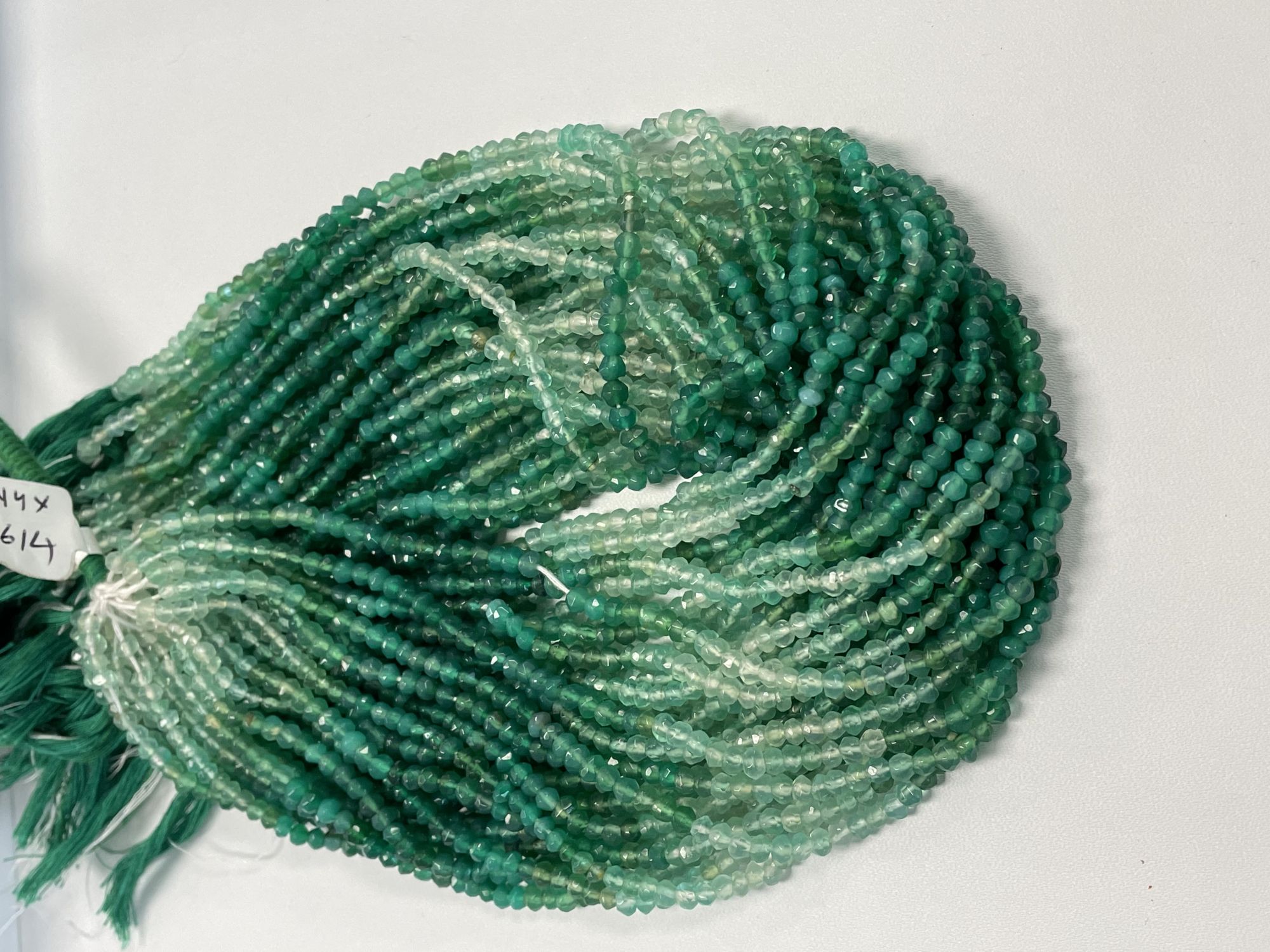 Shaded Green Onyx Rondelle Faceted