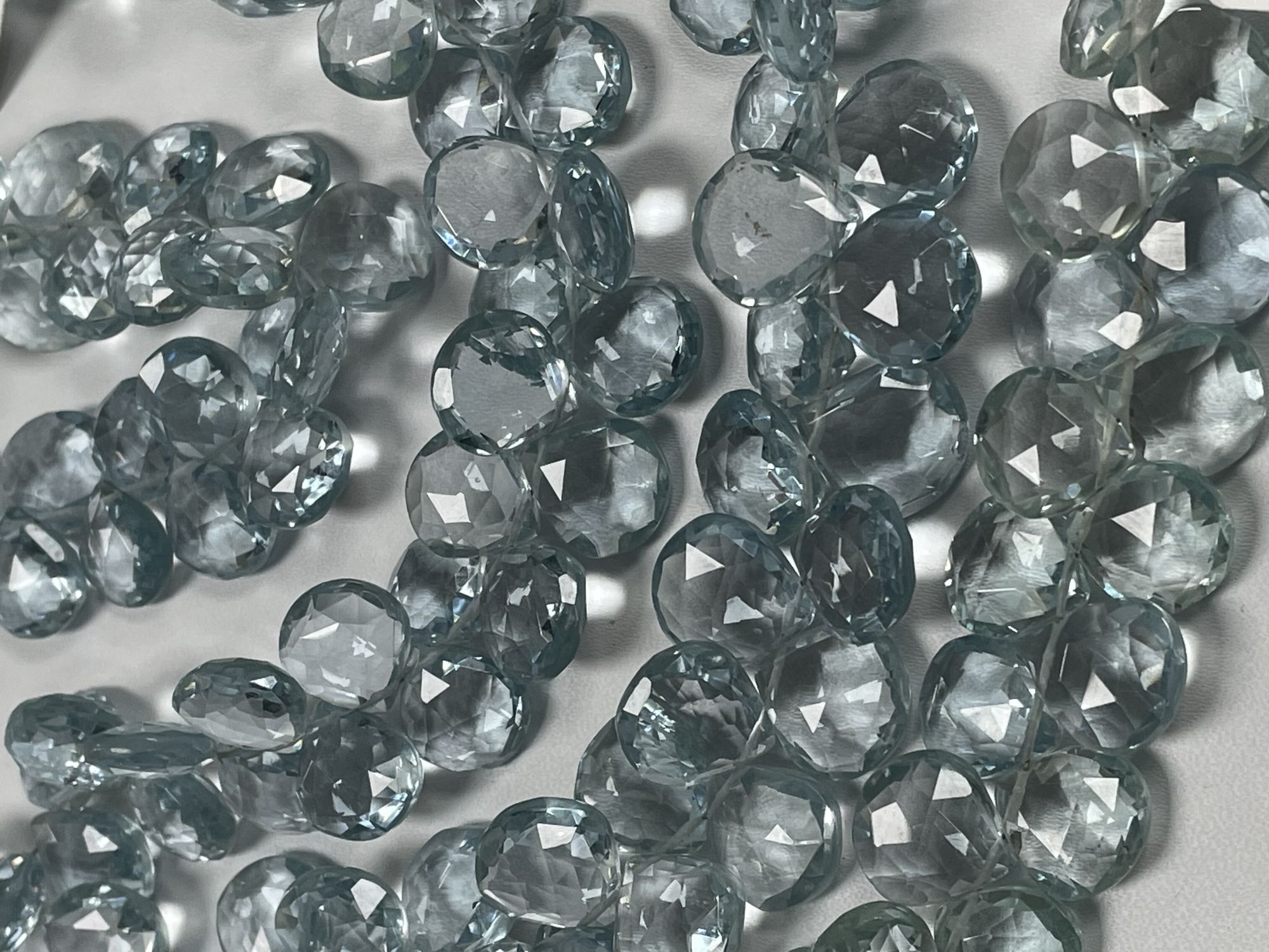 Aquamarine Hydro Quartz Heart Faceted