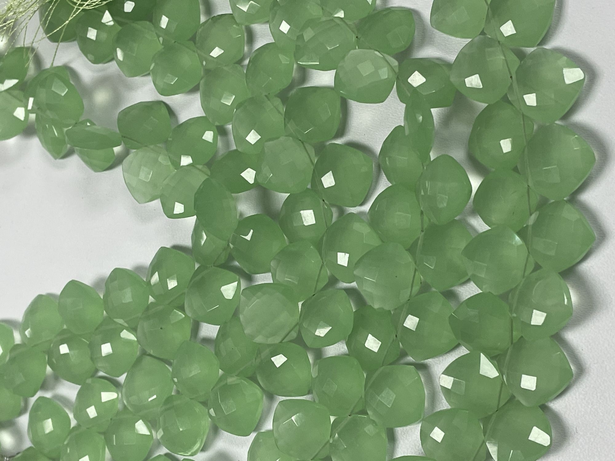 Green Chalcedony Cushion Faceted