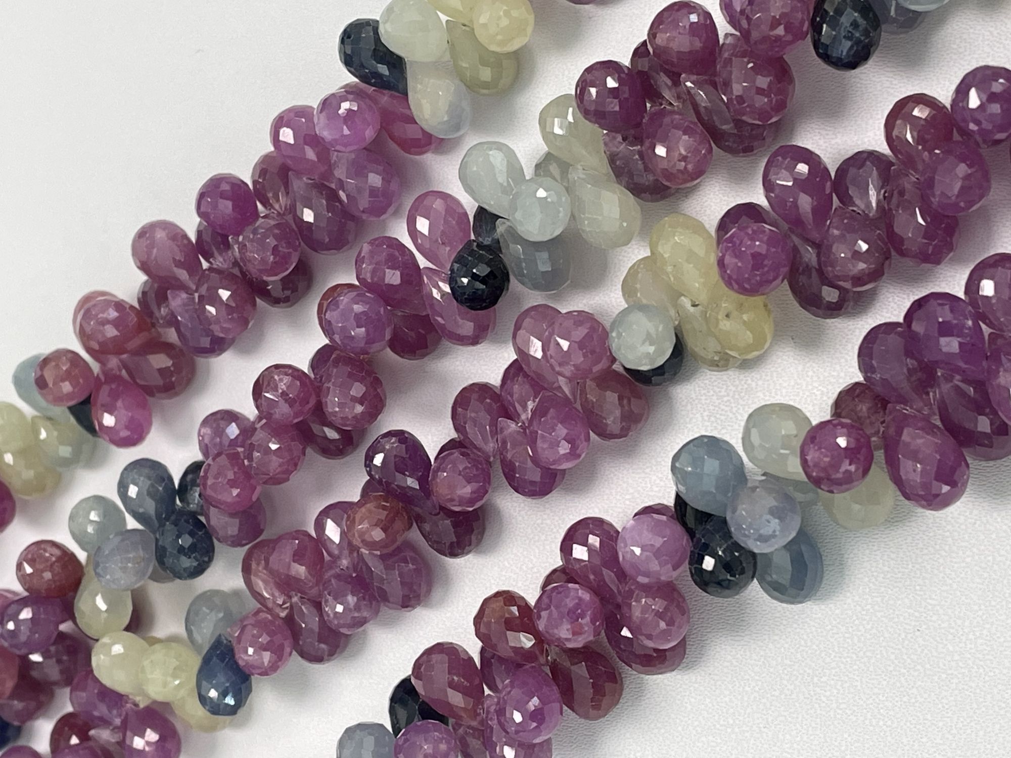 Multi Color Sapphire Drop Faceted