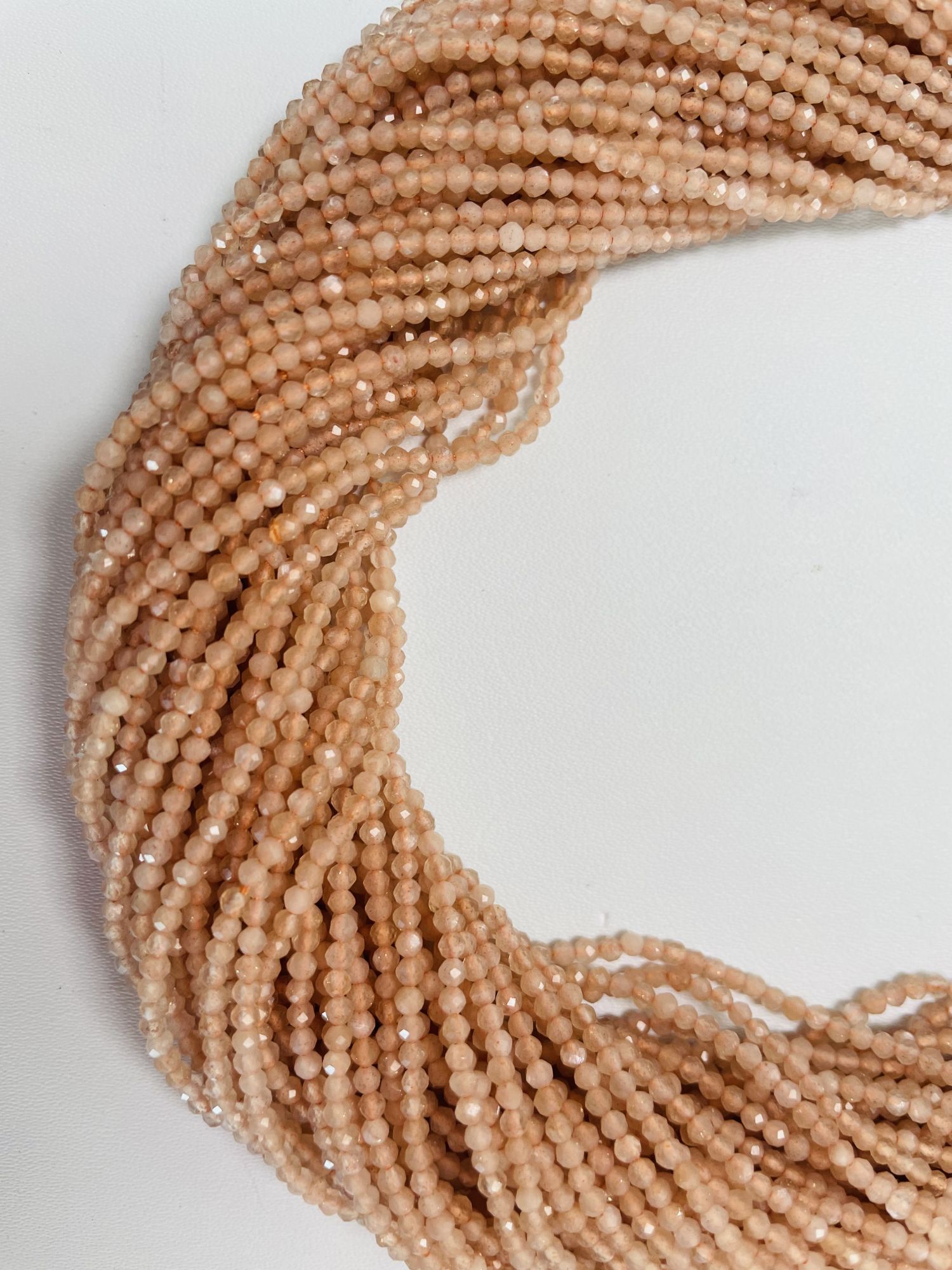 Peach Moonstone Rondelle Faceted