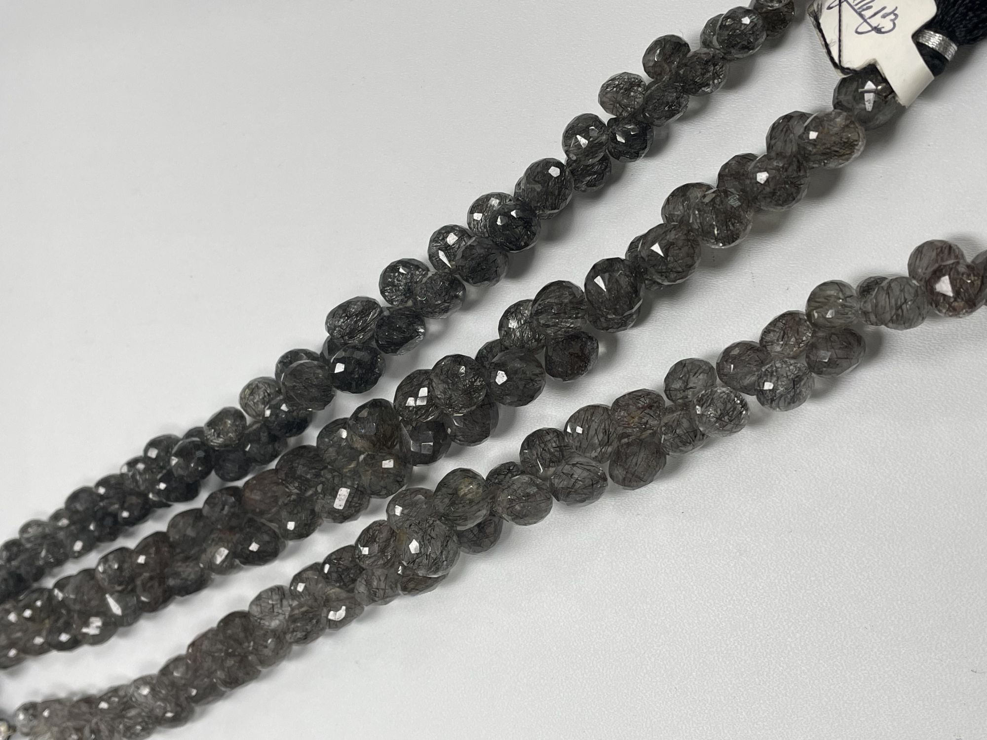 Black Rutilated quartz Onion Faceted