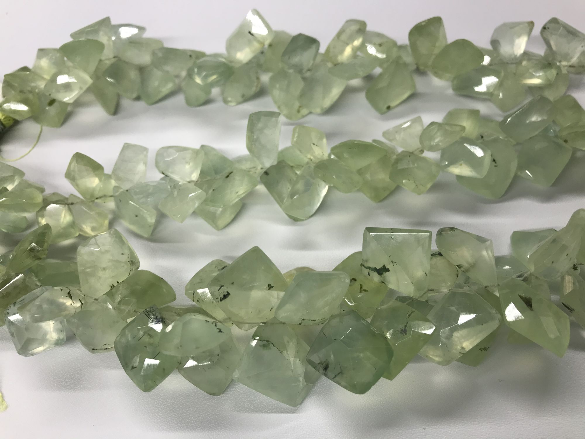 Natural Prehnite Funky Cut Faceted