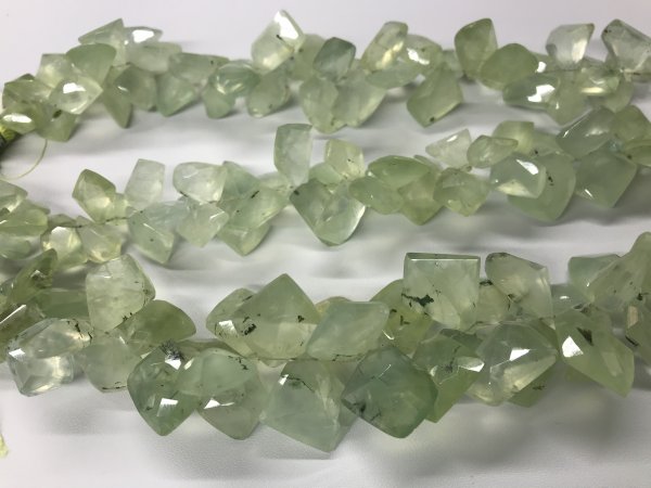 Natural Prehnite Funky Cut Faceted