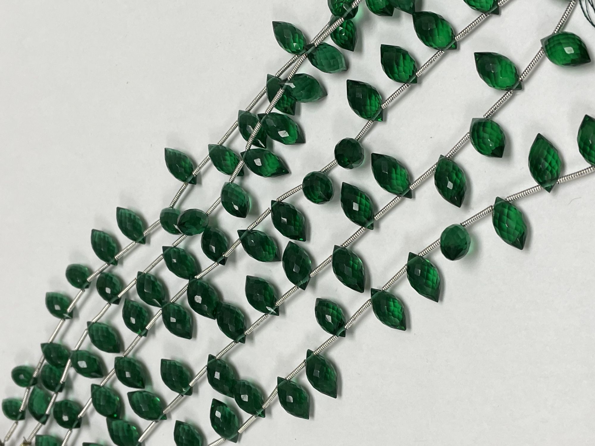 Green Hydro Quartz Puff Marquise Faceted