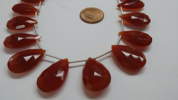 Beautiful Carnelian Pears Faceted