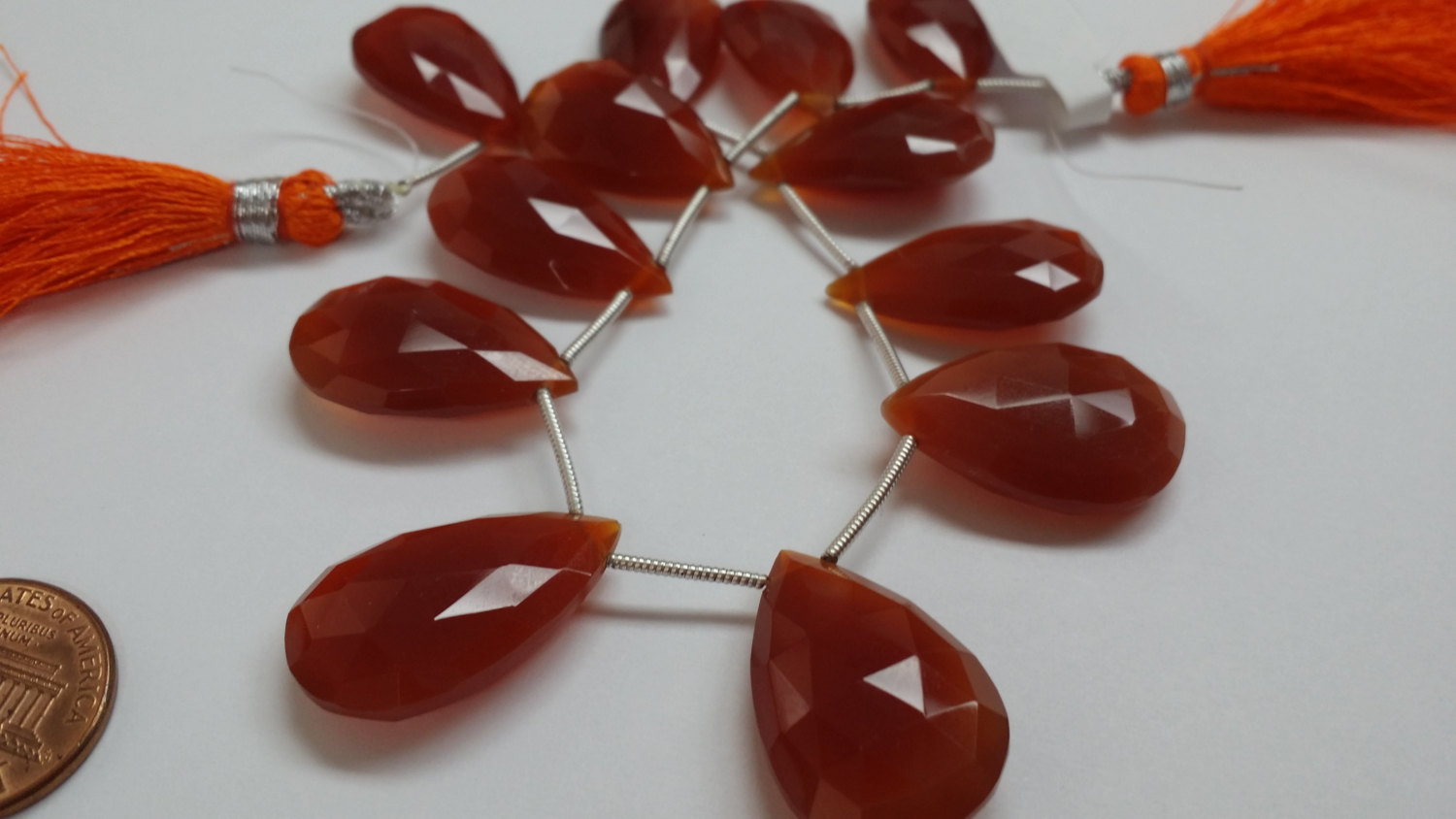 Beautiful Carnelian Pears Faceted
