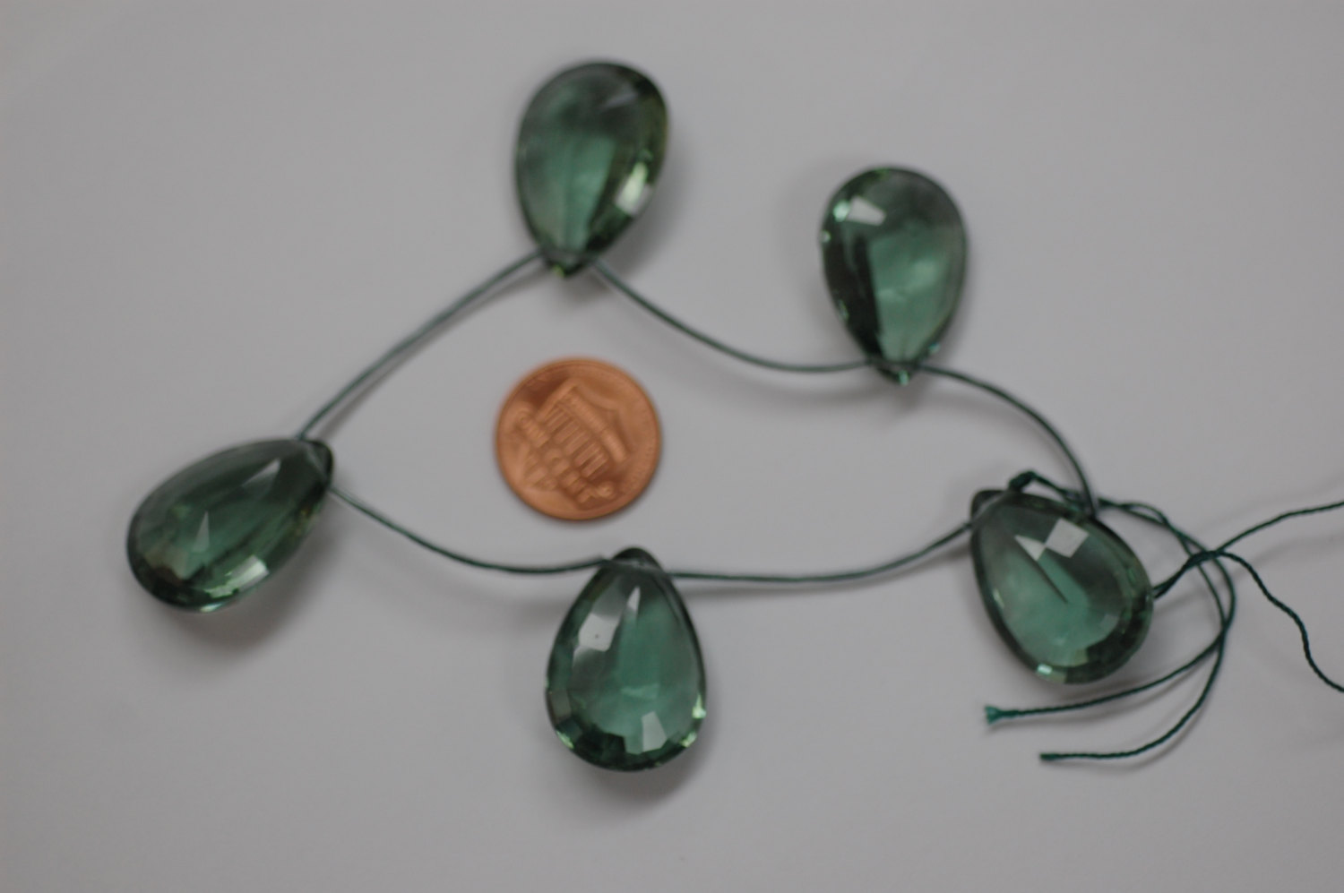 Beautiful Green Quartz Concave Cut Pear (Radiated)
