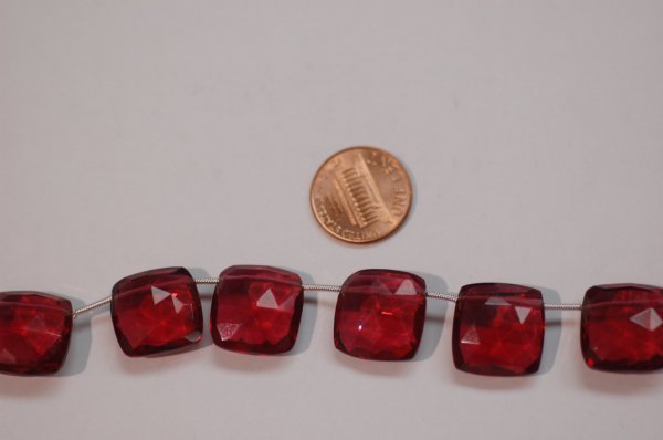 Beautiful Hot Pink Hydro Square Cushion Cut Quartz Faceted
