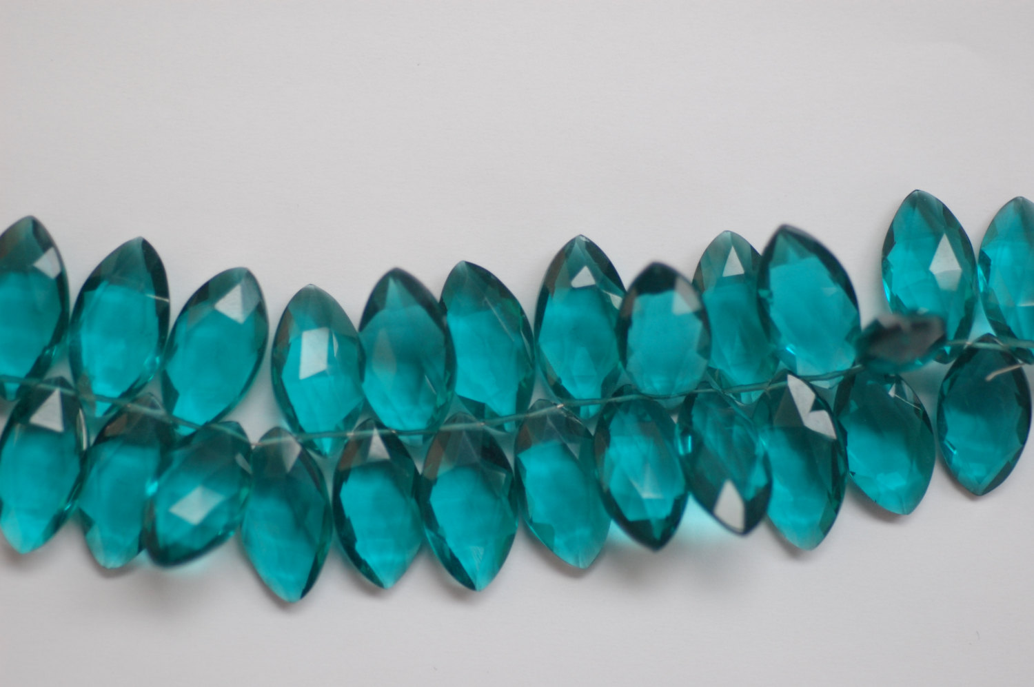 Beautiful Hydro Teal Blue Quartz Marquise Faceted