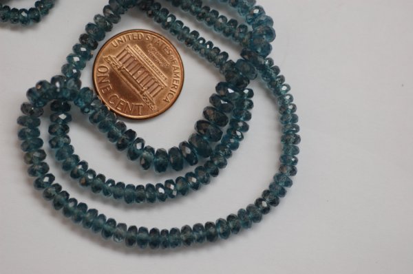 Beautiful Imperial Kyanite Rondelle Faceted (Rare Color)