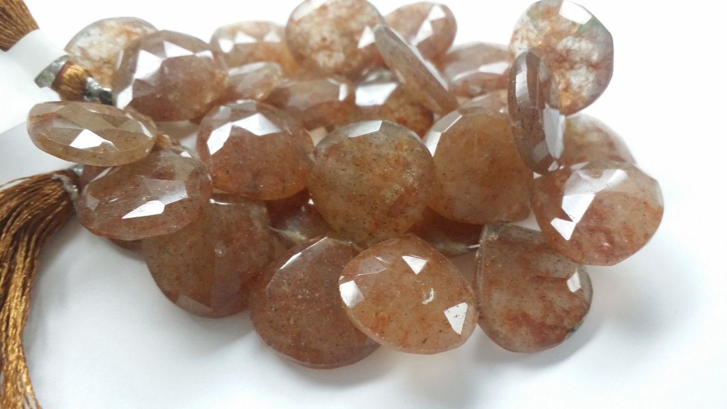 Beautiful Natural Sunstone Hearts Faceted