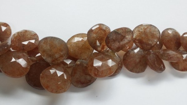 Beautiful Natural Sunstone Hearts Faceted