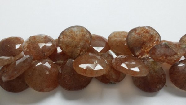 Beautiful Natural Sunstone Hearts Faceted