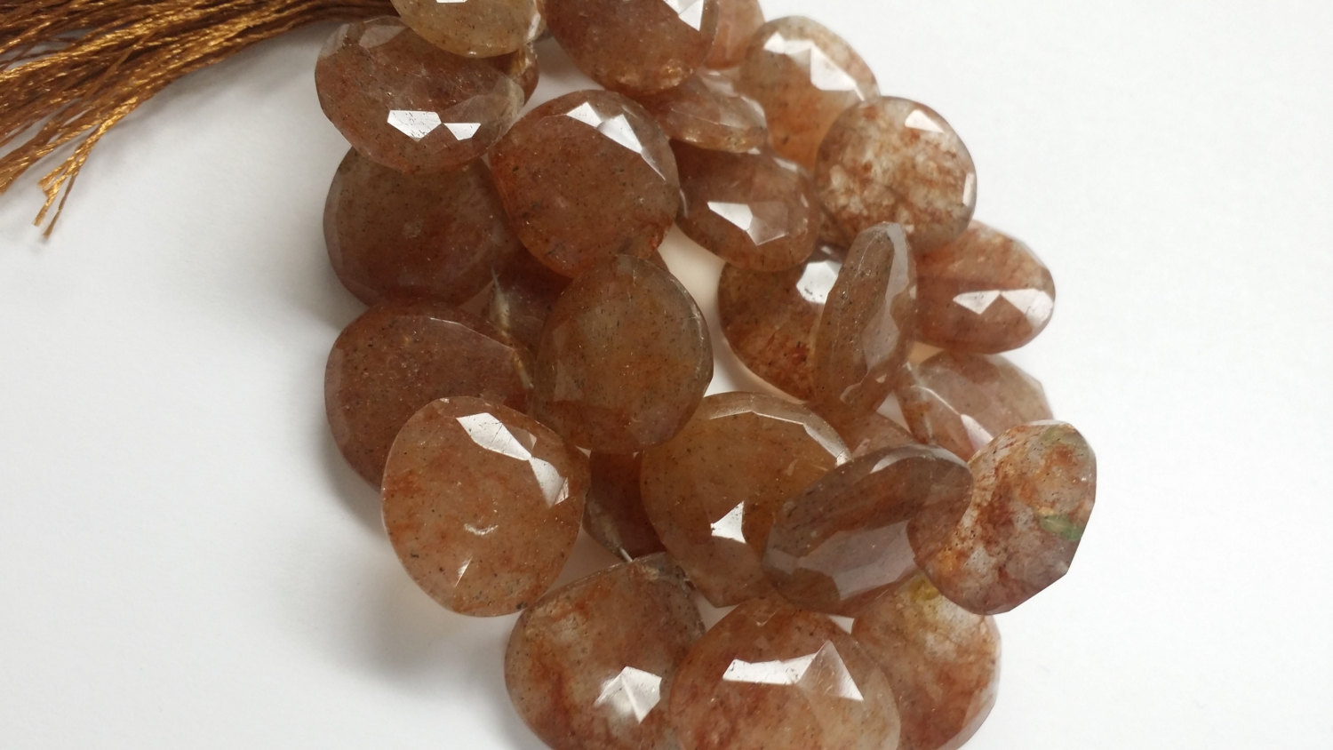Beautiful Natural Sunstone Hearts Faceted