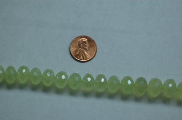Pearl Green Chalcedony Rondelle Faceted