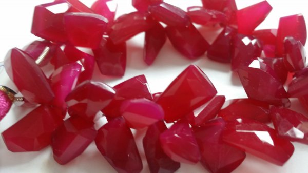 Beautiful Pink Chalcedony Funky Cut Faceted