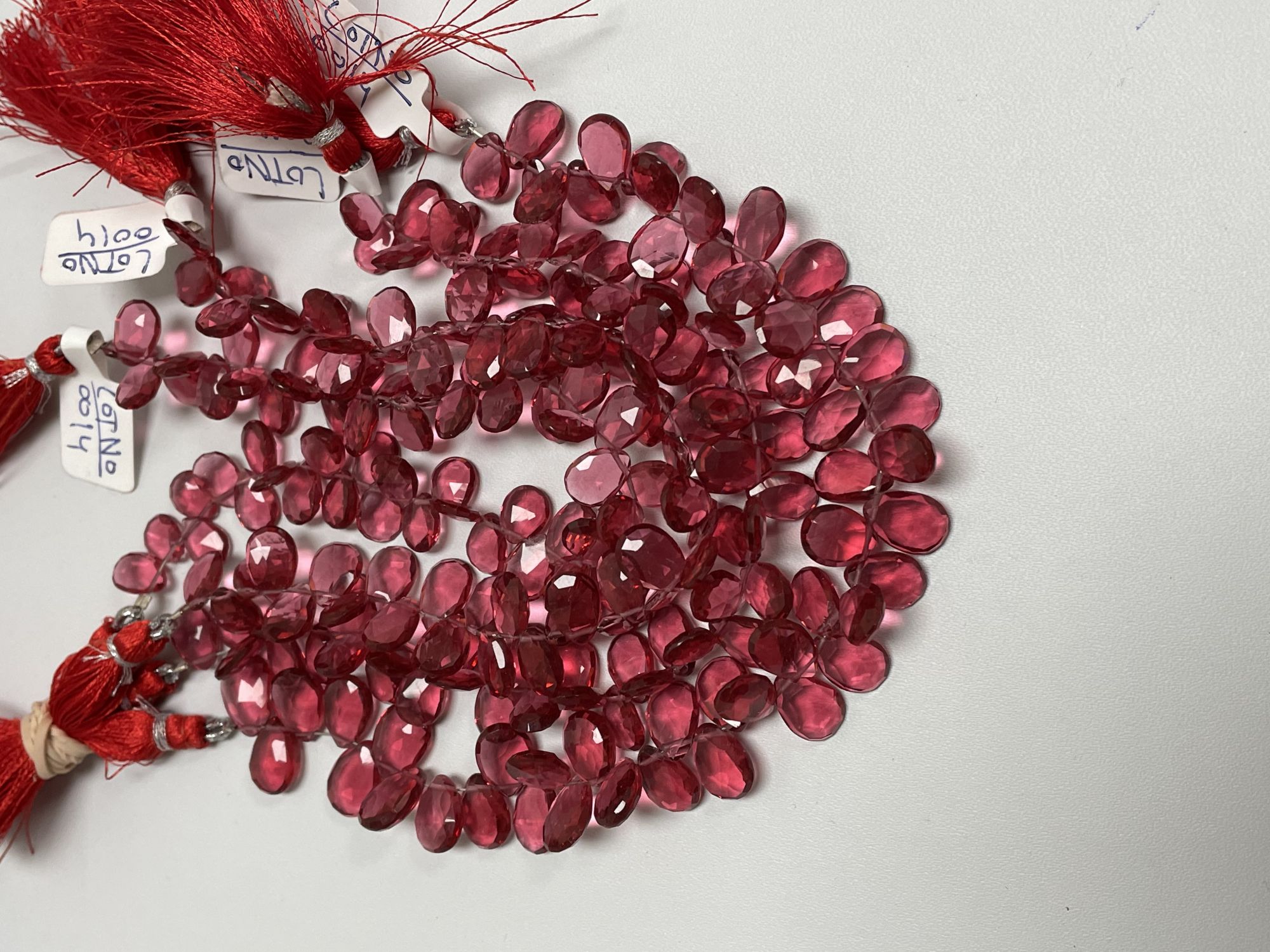 Rubilite Hydro Quartz Pear Faceted