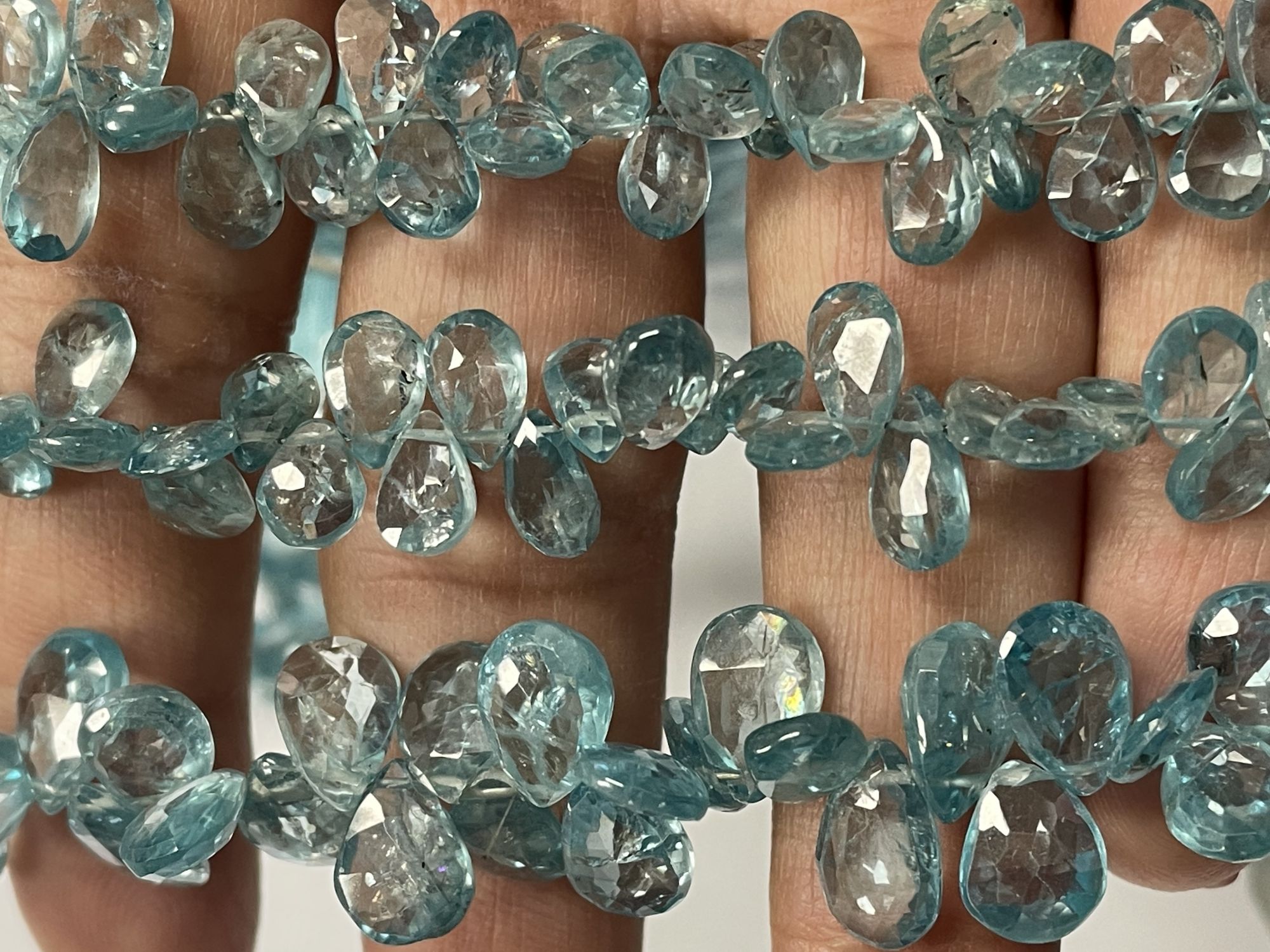 Blue Zircon Pear Faceted