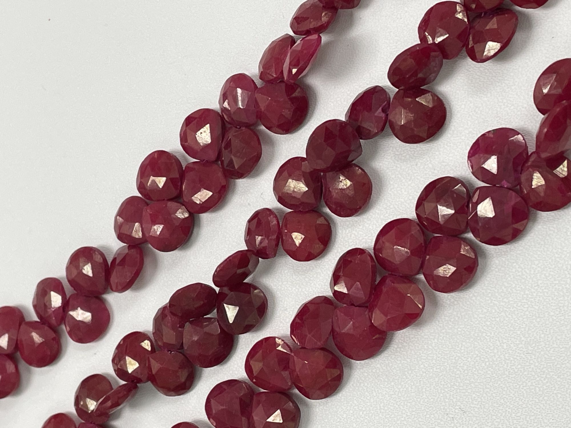 Dyed Ruby Heart Faceted