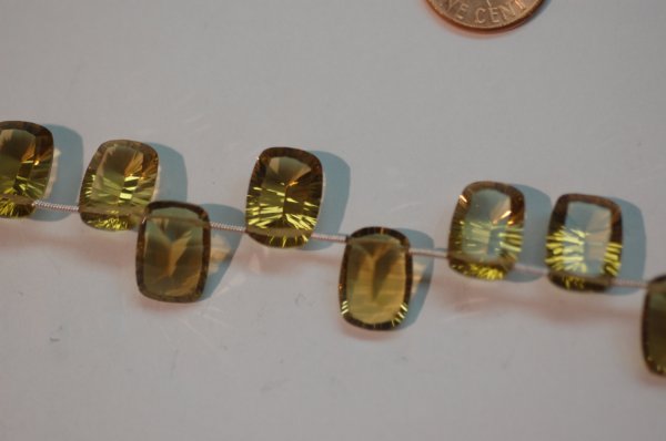 Beer Whisky Hydro Quartz Long Cushion Concave Cut Faceted