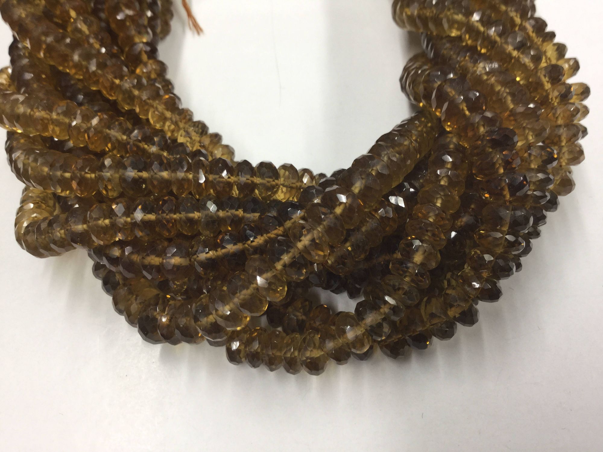 Beer Whisky Quartz Rondelles Faceted