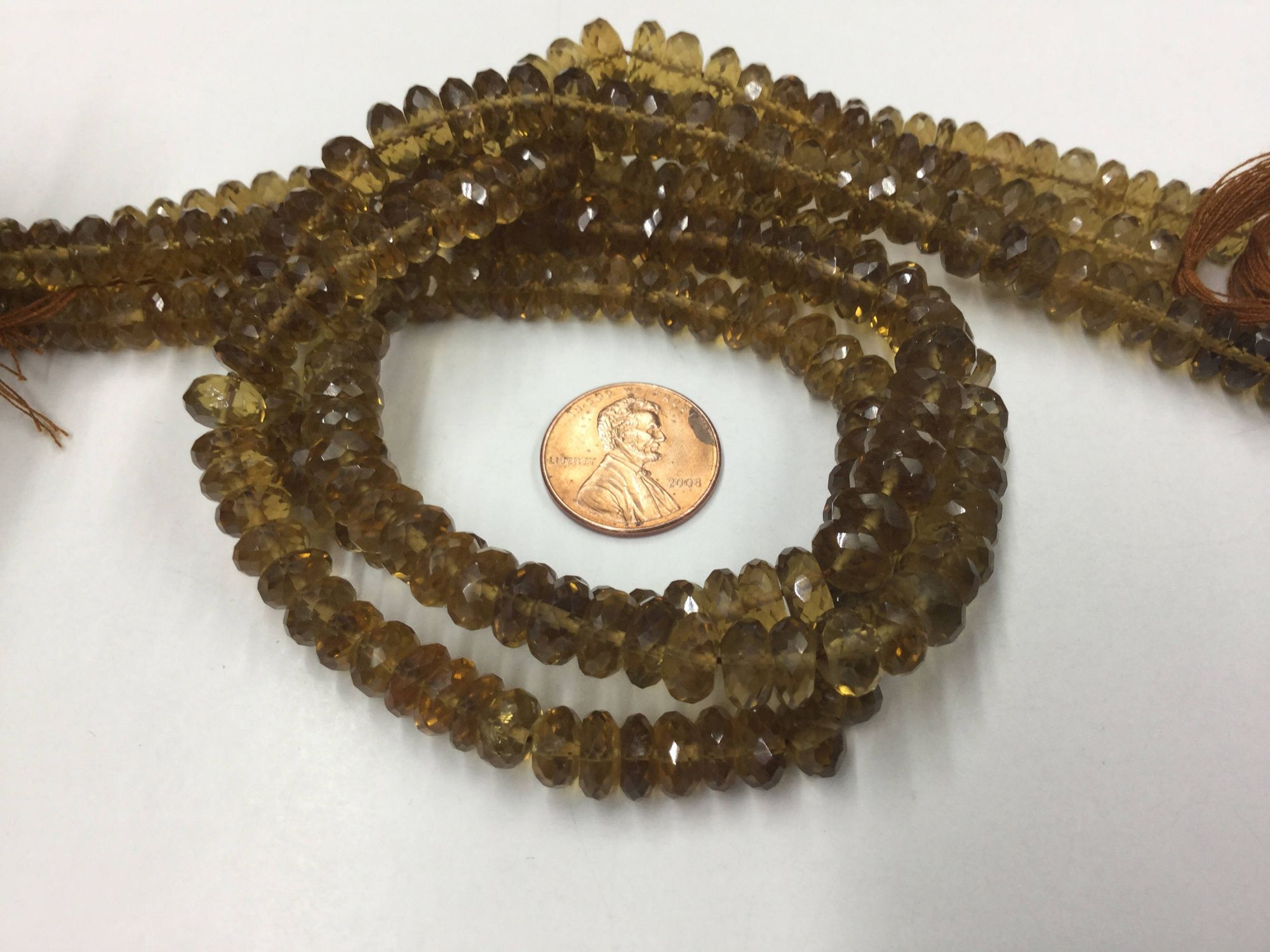 Beer Whisky Quartz Rondelles Faceted