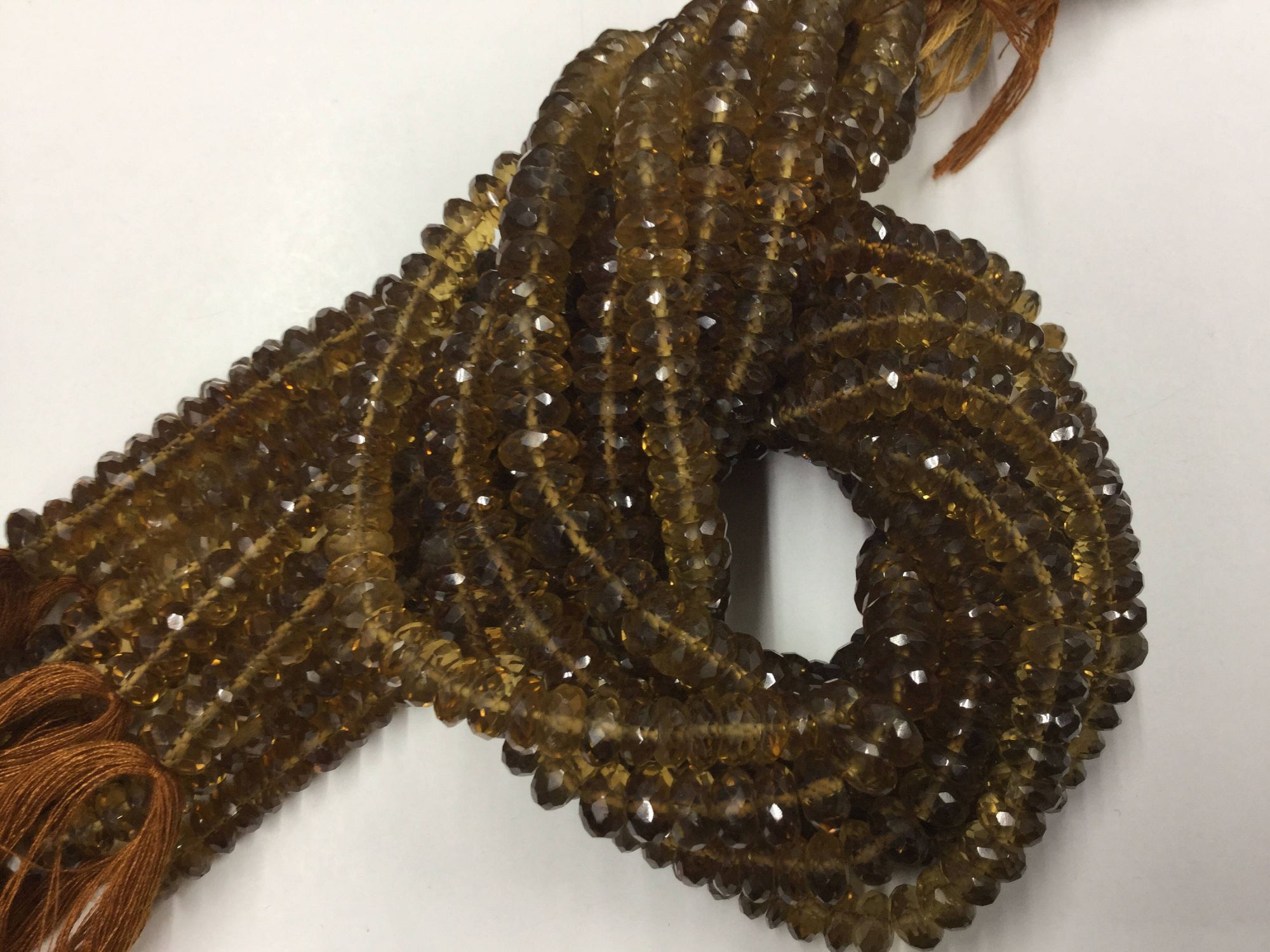 Beer Whisky Quartz Rondelles Faceted