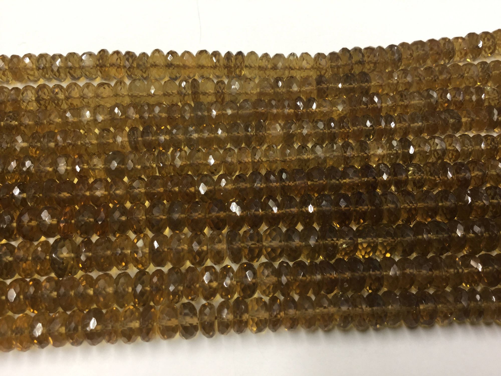 Beer Whisky Quartz Rondelles Faceted