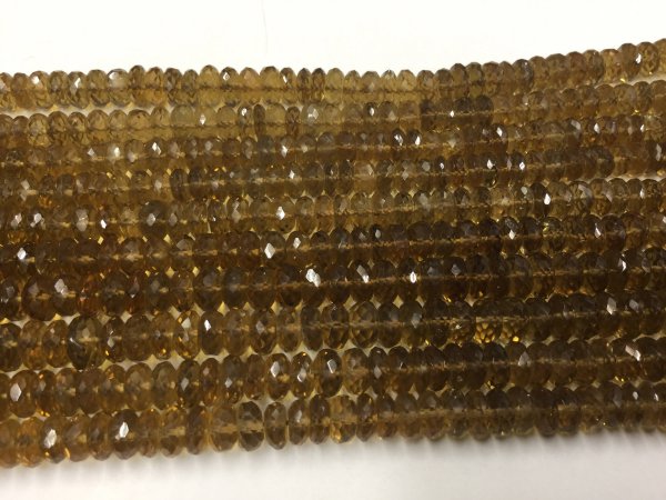 Beer Whisky Quartz Rondelles Faceted