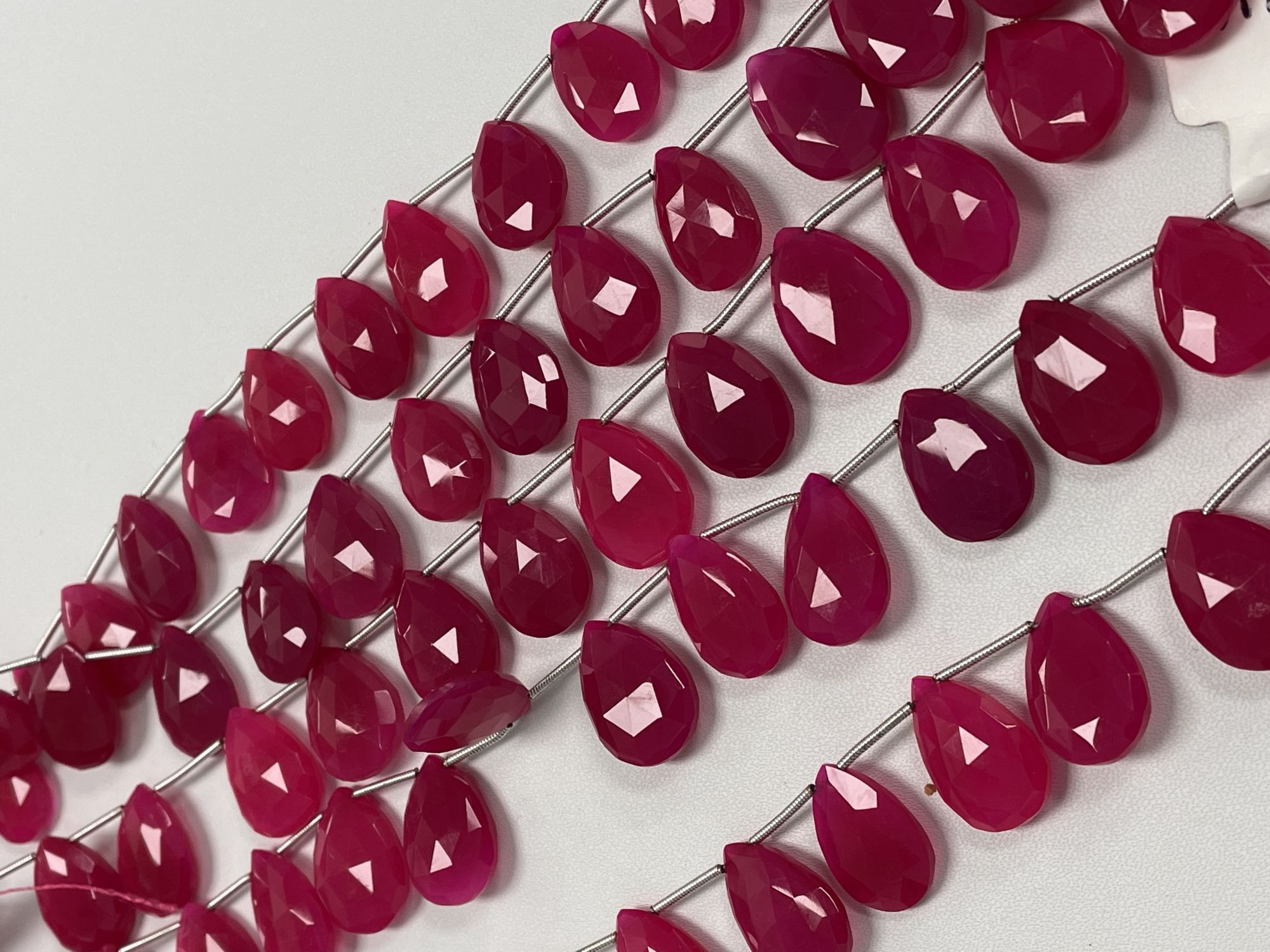 Pink Chalcedony Pear Faceted