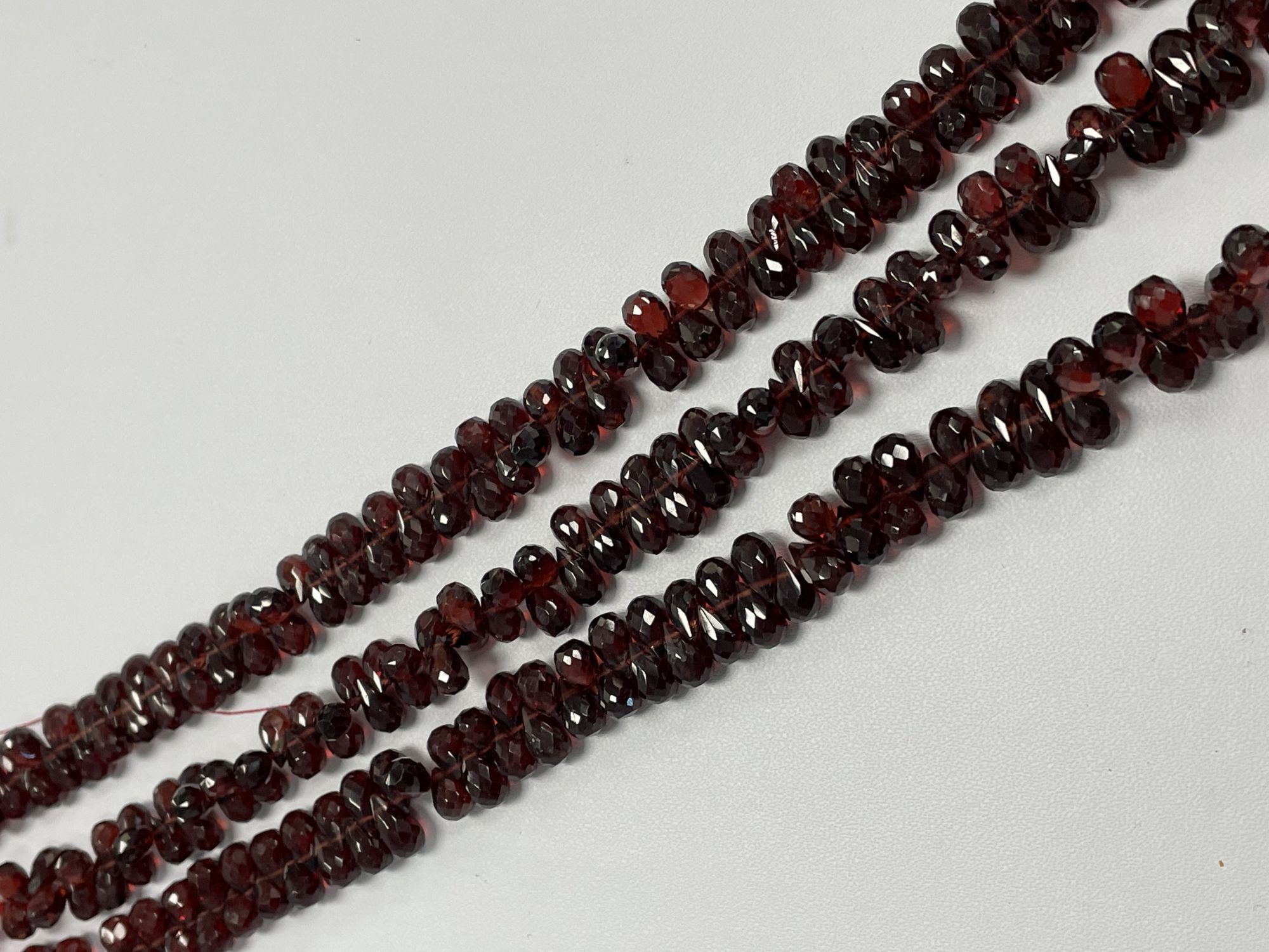 Red Garnet Drop Faceted
