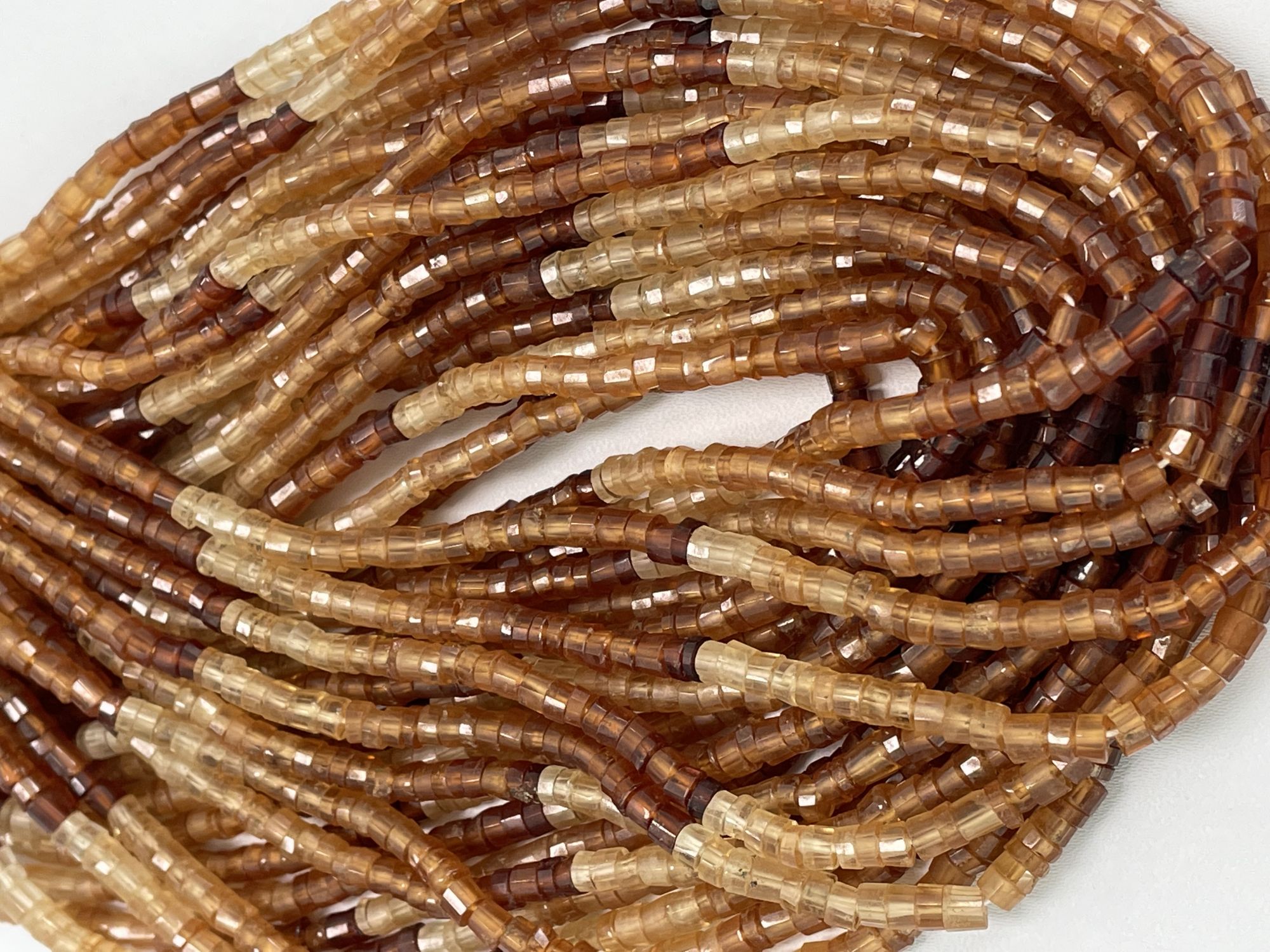 Shaded Hessonite Garnet Heishi Faceted