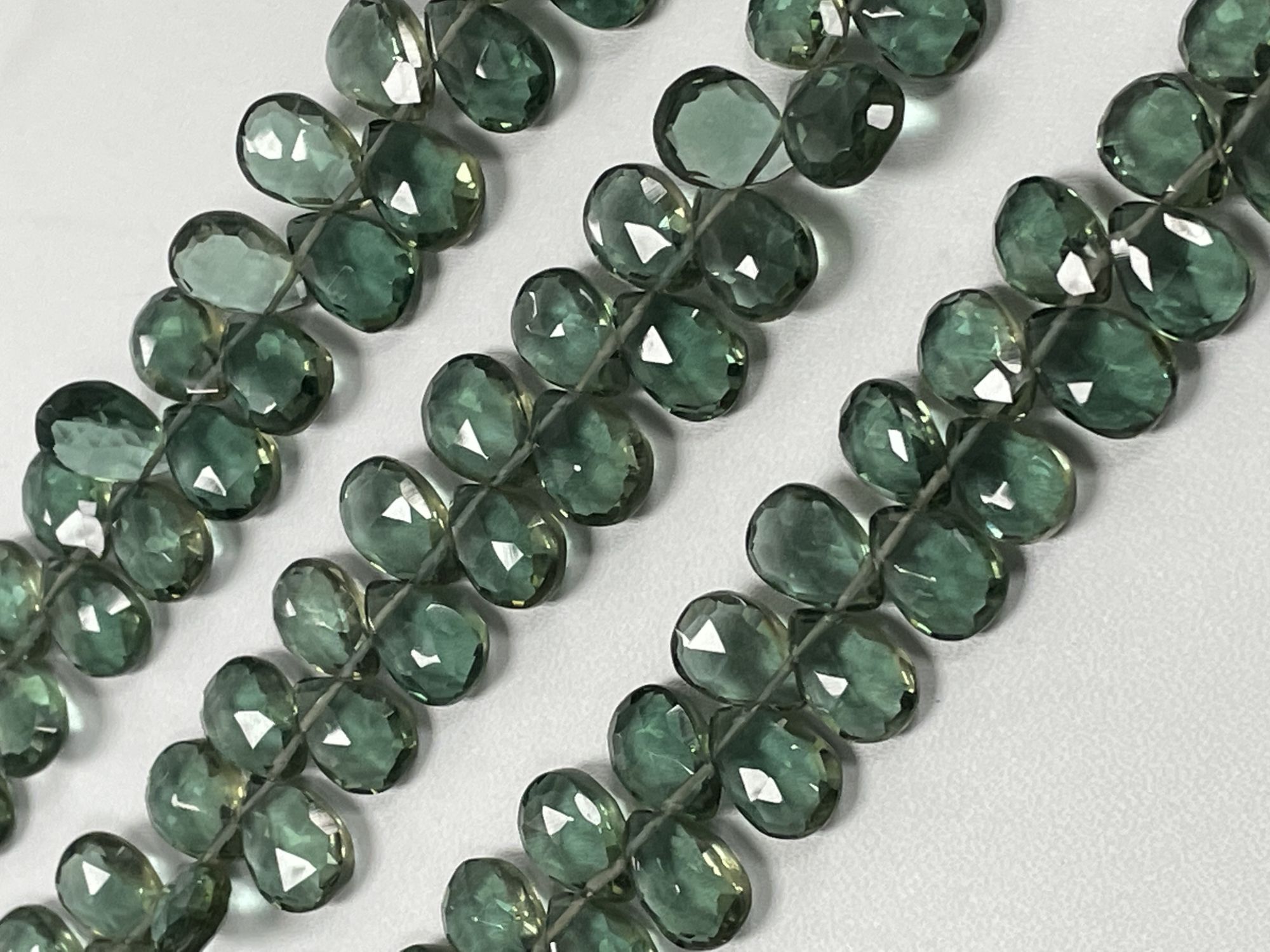 Green Hydro Quartz Pear Faceted