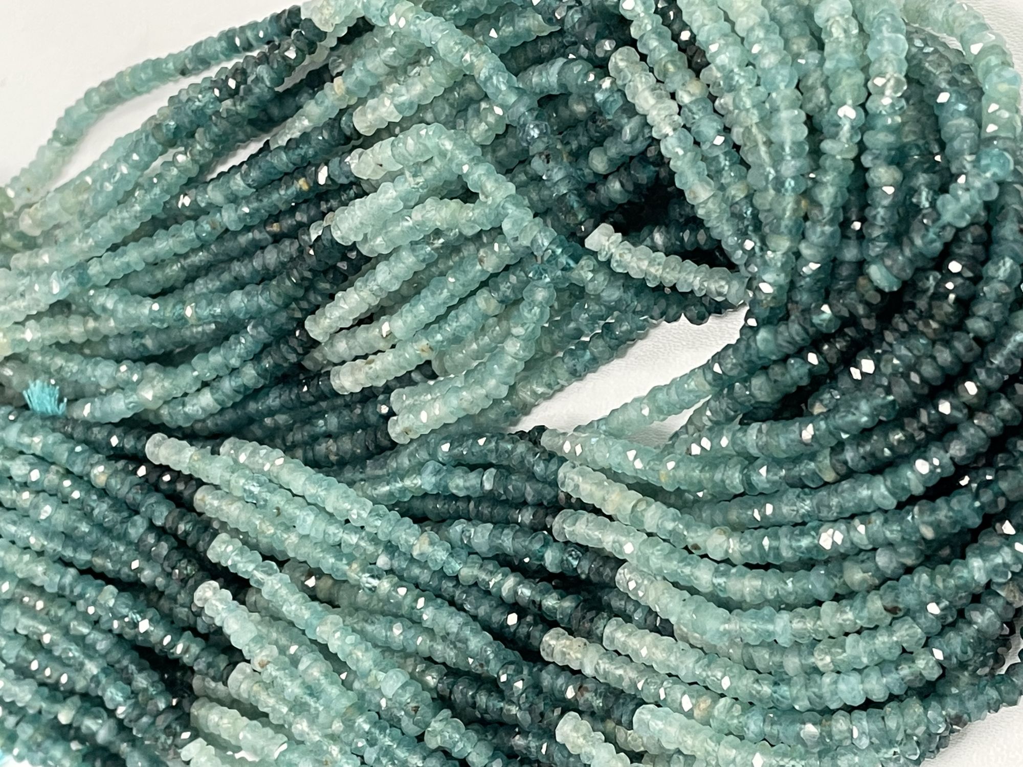 Shaded Grandidierite Rondelle Faceted