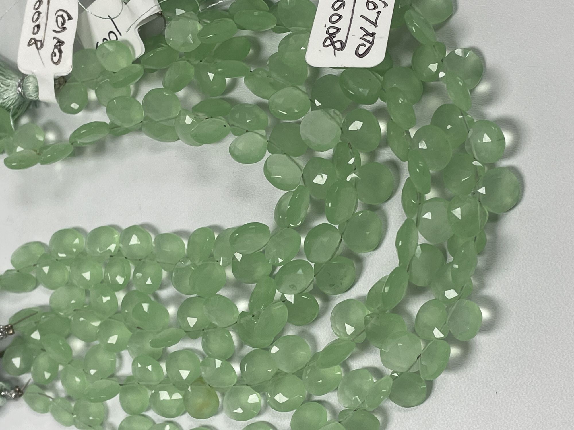 Green Chalcedony Heart Faceted