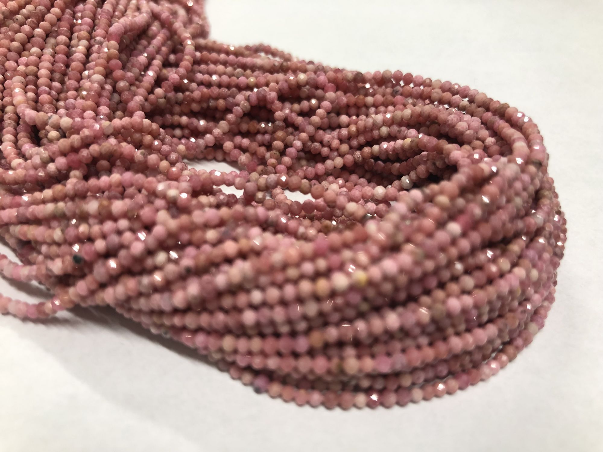 Pink Opal Rondelles Faceted