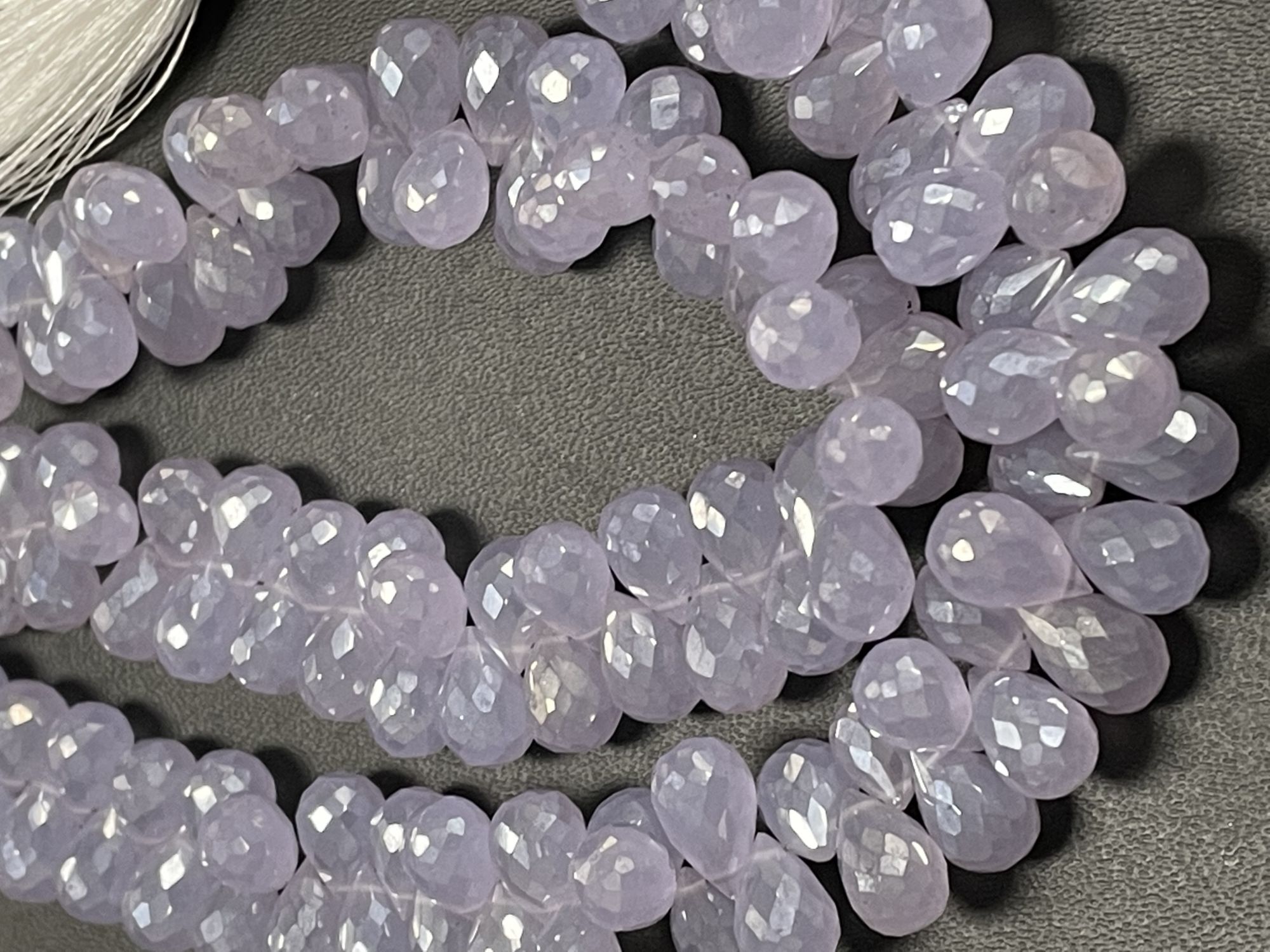 Coated Purple Chalcedony Drop Faceted