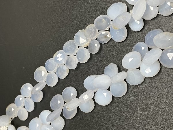 Natural Blue Chalcedony Heart Faceted